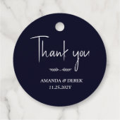 リッチダークブルー結婚式の引き出物ラベル フェイバータグ (裏面)