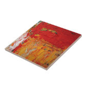 リッチテクスチャード赤い黄色抽象芸術 タイル (側面)