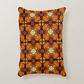 リッチテラコッタ焼きオレンジ色の茶色のパターン アクセントクッション (正面(垂直))