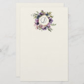 リッチパープルフローラ額縁文房具 便箋 (正面/裏面)