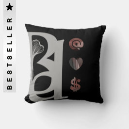 リッチピロー抽象芸術インテリアデコーブラックパウダー クッション