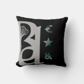 リッチピロー抽象芸術トレンドインテリアデコールブラック クッション (正面)