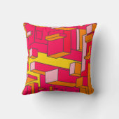 リッチピンクとイエローの装飾用クッション クッション (裏面)