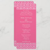 リッチピンクダマスクスワーズ結婚式招待状 招待状 (正面/裏面)