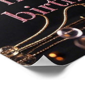 リッチピンク赤面贅沢なエレガント贅沢 ポスター (角)