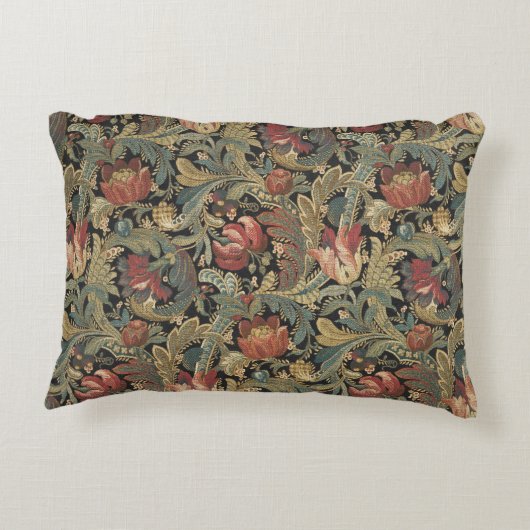 リッチフローラタペストリーブロケードアンティーククラシック アクセントクッション (裏面)