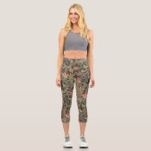 リッチフローラタペストリーブロケードアンティーククラシック カプリレギンス (正面)