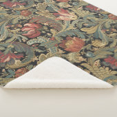 リッチフローラタペストリーブロケードアンティーククラシック シェルパブランケット (3/4)