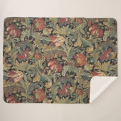 リッチフローラタペストリーブロケードアンティーククラシック シェルパブランケット (正面(横))