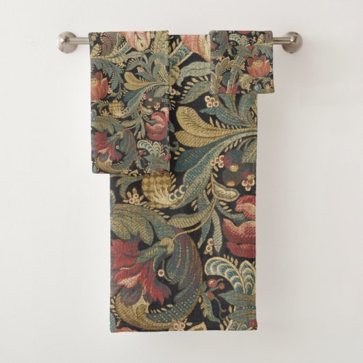 リッチフローラタペストリーブロケードアンティーククラシック バスタオルセット (インサイチュ)