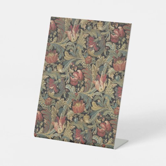 リッチフローラタペストリーブロケードアンティーククラシック 台座サイン (正面)