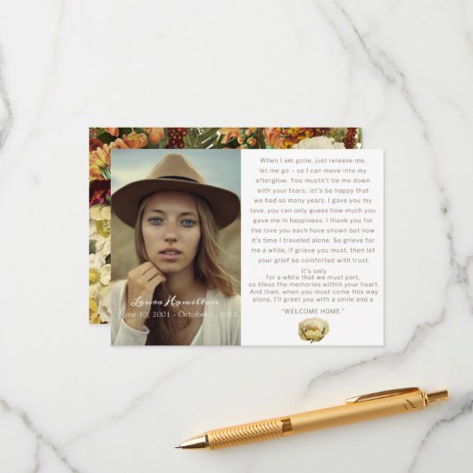 リッチフローラ葬儀追悼悔やみや弔慰 エンクロージャーカード (正面/裏面インサイチュ)