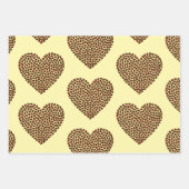 リッチブラウンコーヒー豆+ハートパターン ラッピングペーパーシート (正面2)