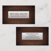 リッチブラウンレザーステッチ 名刺 (正面/裏面)