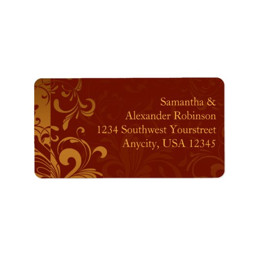 リッチブリックレッドと金ゴールド逆旋回 ラベル (正面)