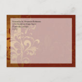 リッチブリックレッド/金ゴールド逆旋回日付の保存 案内ポストカード (裏面)