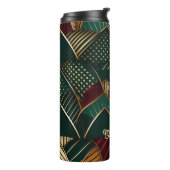 リッチブルゴーニュティール（緑がかった色）グリーン金ゴールドアフリカ民族 タンブラー (回転左)