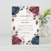 リッチブルゴーニュ海軍植物学縁ど結婚フローラ 招待状 (スタンド正面)