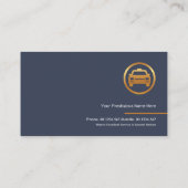 リッチブルーシンプルプレインミニマリストリムジンタクシー 名刺 (裏面)