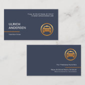 リッチブルーシンプルプレインミニマリストリムジンタクシー 名刺 (正面/裏面)