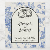 リッチブルーフランスのフローラトワールフローラ ワインラベル (シングルラベル)