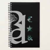 リッチプランナートレンド抽象芸術アート白黒グリーン プランナー手帳 (正面)