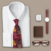 リッチボタニカルオ離れンマルーンモノグラム ネクタイ