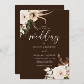 リッチボホ花模様秋秋夏結婚ズ 招待状 (正面/裏面)