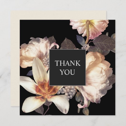 リッチムーディエレガントーフローラスクエア サンキューカード (正面/裏面)