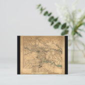 リッチモンドとピーターズバーグの内戦の地図(1864年) ポストカード (スタンド正面)