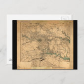 リッチモンドとピーターズバーグの内戦の地図(1864年) ポストカード (正面/裏面)