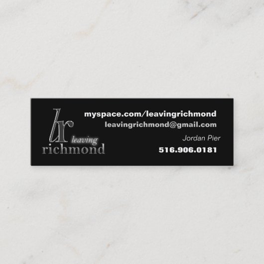 リッチモンドのプロフィールカードを残すこと スキニー名刺 (正面)