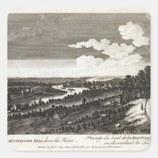 リッチモンドの丘から川を下る景色 スクエアシール (正面)