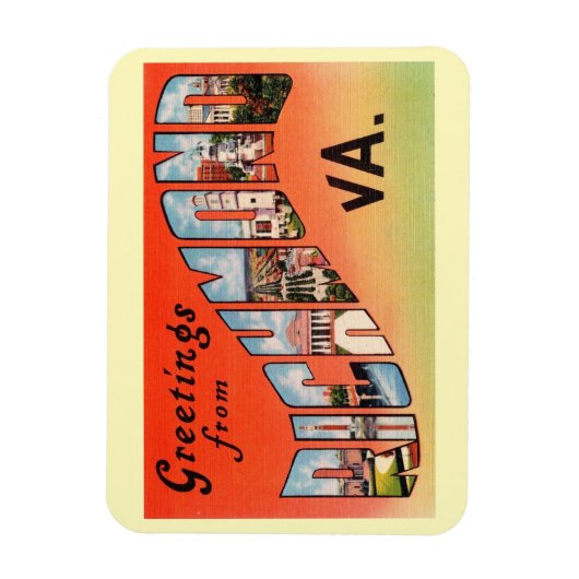 リッチモンドバージニア大文字挨拶ヴィンテージ マグネット (縦)