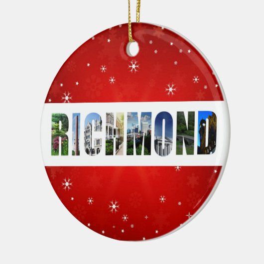 リッチモンドバージニア旅行写真クリスマス セラミックオーナメント (左)