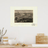 リッチモンドバージニア1863アンティークパノラママップ ポスター (キッチン)