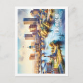 リッチモンドバージニアUSA有名なプレイスウォーターカラー ポストカード (正面)