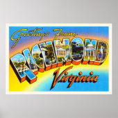 リッチモンドバージニアVAオールドヴィンテージ旅行はがき – ポスター (正面)