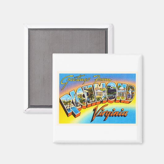 リッチモンドバージニアVAオールドヴィンテージ旅行はがき – マグネット (正面/裏面)