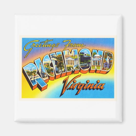 リッチモンドバージニアVAオールドヴィンテージ旅行はがき – マグネット (正面)
