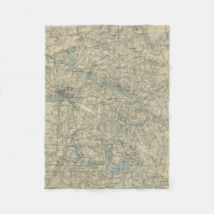 リッチモンドヴァージニア区域(1864年)のヴィンテージの地図 フリースブランケット