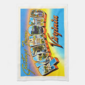 リッチモンドヴァージニアVAの古いヴィンテージ旅行郵便はがき キッチンタオル (縦)