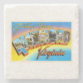 リッチモンドヴァージニアVAの古いヴィンテージ旅行郵便はがき ストーンコースター (正面)