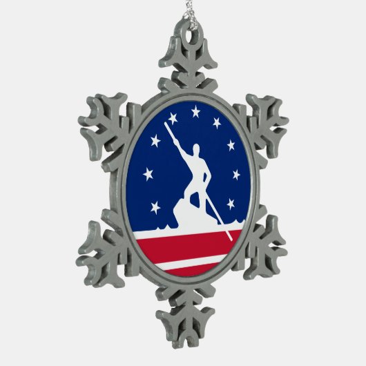 リッチモンド州旗,バージニア州スノーフレーク・ペーター・キリスト スノーフレークピューターオーナメント (左)