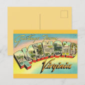 リッチモンド市からのレトロなグリーティング ポストカード (正面/裏面)