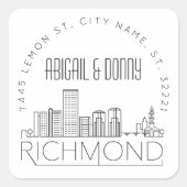 リッチモンド行き先ウェディングスクエアステッカー スクエアシール (正面)