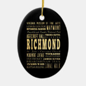 リッチモンド都市ヴァージニアならタイポグラフィの芸術 セラミックオーナメント (正面)