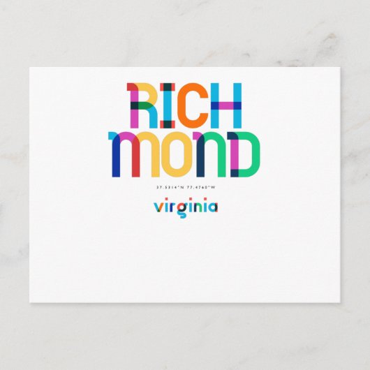 リッチモンド・バージニア中世紀半ポップ・アートのばアート、 ポストカード (正面)