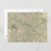 リッチモンド・バージニア地域のヴィンテージの地図（1864年） ポストカード (正面/裏面)