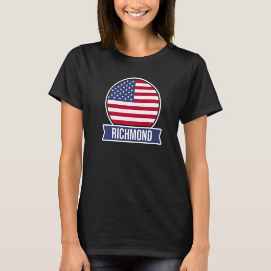 リッチモンドUSAアメリカ名米国国旗 Tシャツ (正面)